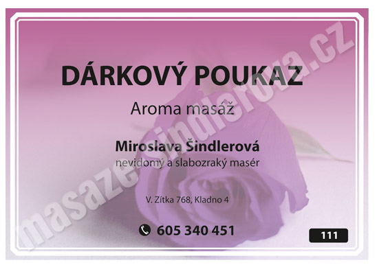 Dárkový poukaz – Aroma masáž