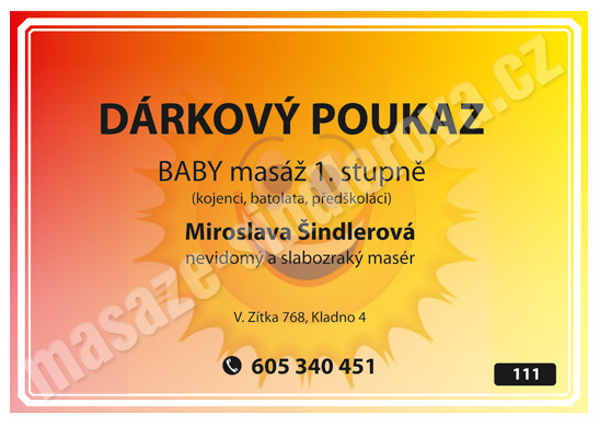 Dárkový poukaz – Baby masáž