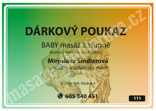 Dárkový poukaz – Baby masáž